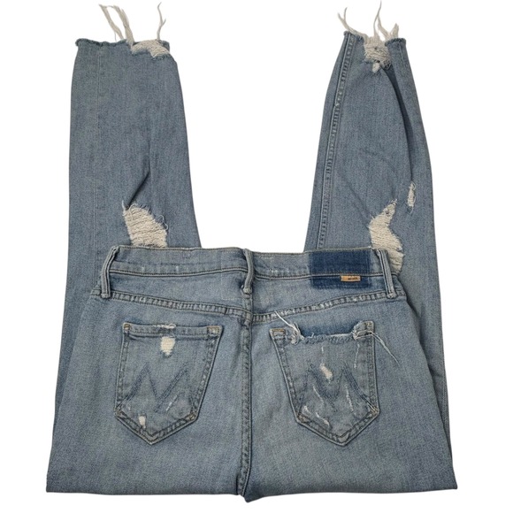 MOTHER The Sinner For Nothin Distressed Crop Straight Leg Jeans Womens Size 25 - Picture 11 of 16